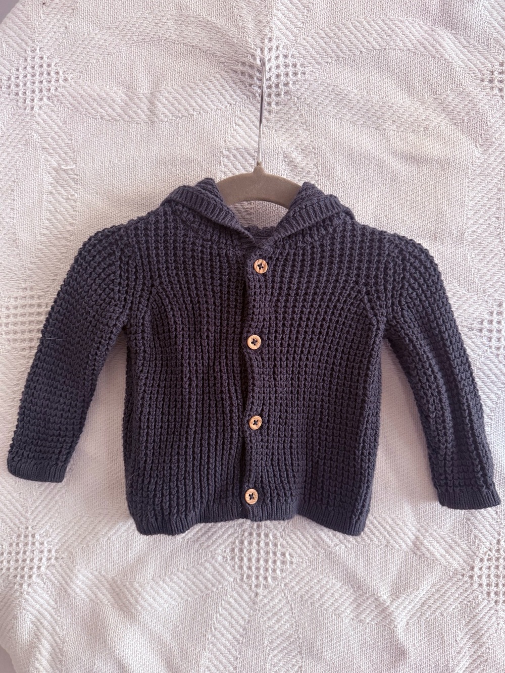 Carters Hooded Knit Cardigan | 3M | Grey | SOLO